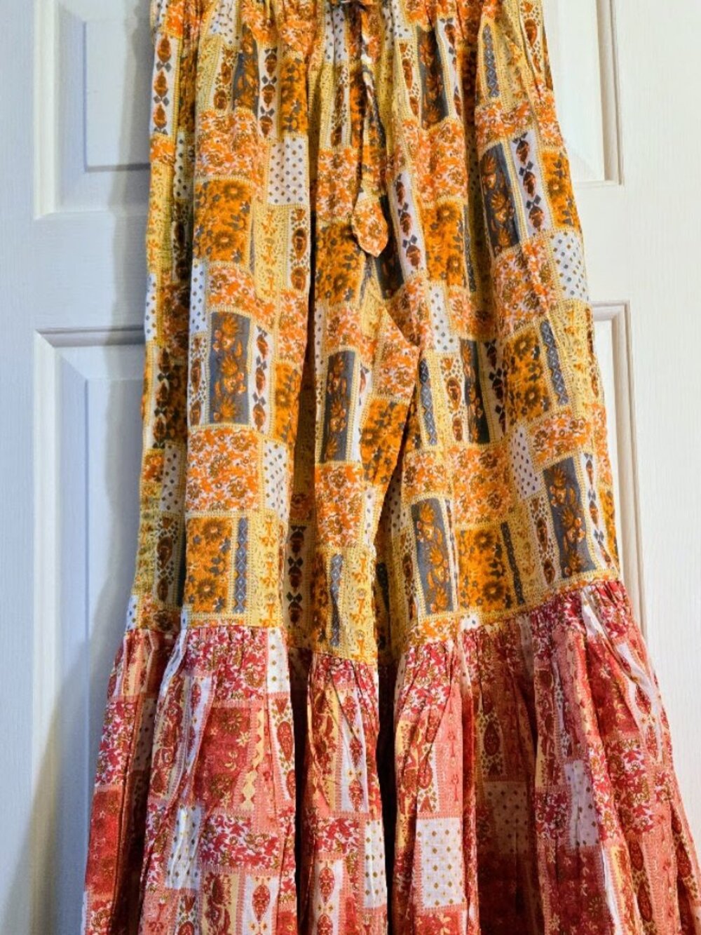 Rising International Patchwork Print Wide Leg Palazzo Pants